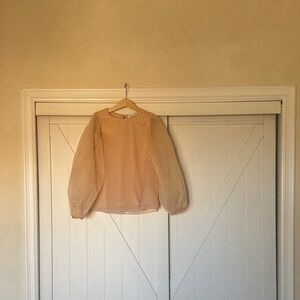 Zara girls Ballet pink sheer chiffon Elegant blouse organza formal top designer